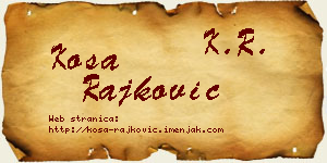 Kosa Rajković vizit kartica